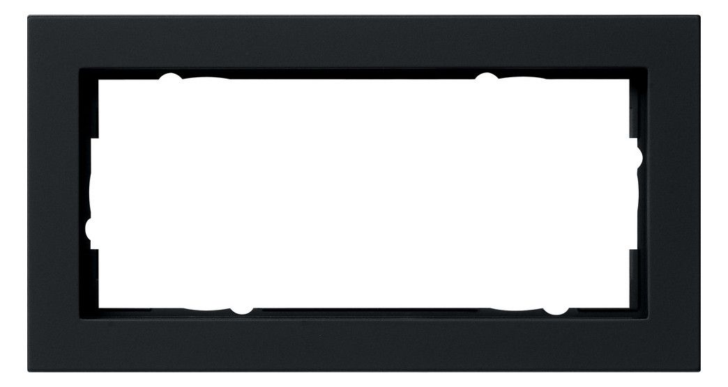 GIRA 100209 Abdeckrahmen 2f o.Mittelsteg E2 Schwarz matt