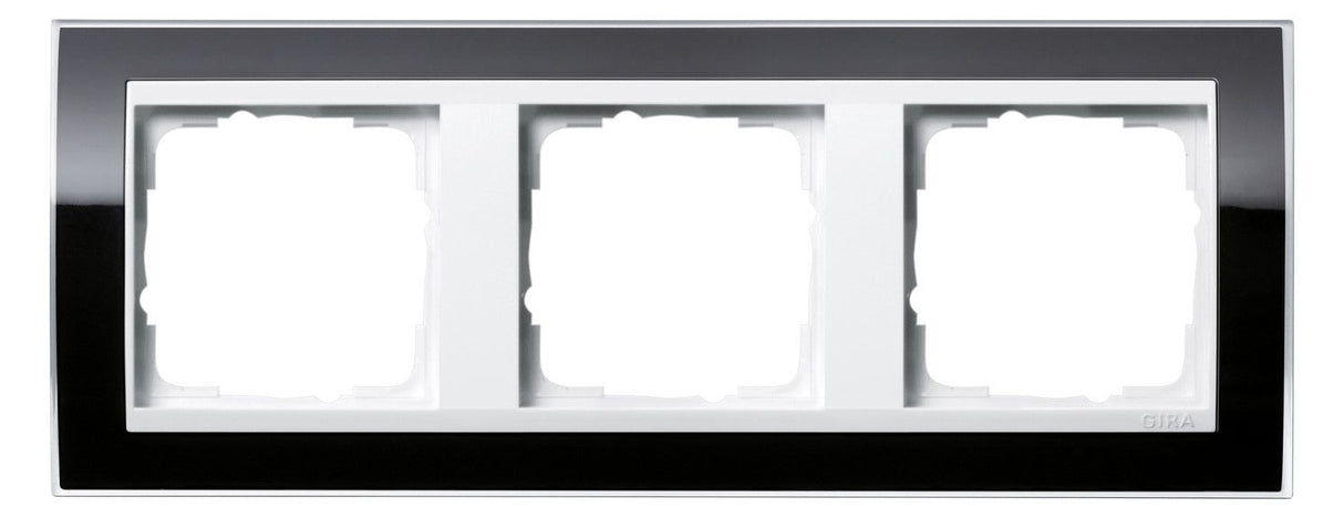 GIRA 0213733 Abdeckrahmen 3fach Zwischen Reinweiß glänzend, Klar Schwarz