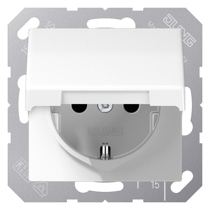 Jung AS1520KLWW SCHUKO Steckdose Klappdeckel Serie AS alpinweiß