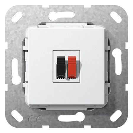 GIRA 569203 Lautsprecheranschluss 1fach Einsatz Reinweiß glänzend