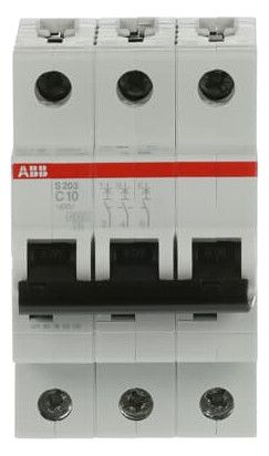 ABB S203-C10 Sicherungsautomat C-Char.,6kA, 10A, 3P