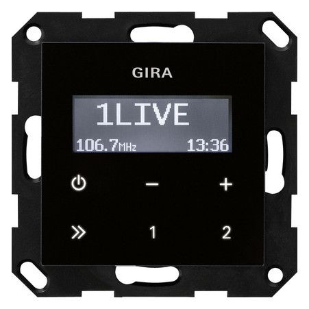 GIRA 228405 UP-Radio RDS o.Lautsprecher Schwarzglasoptik
