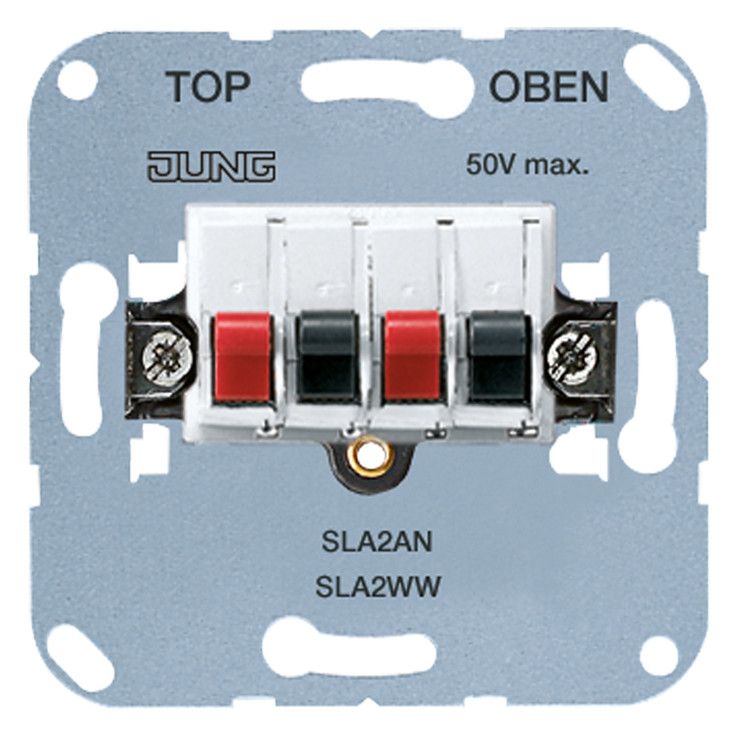 Jung SLA2WW Stereo-Lautsprecher- Anschlussdose 25VAC/60VDC alpinweiß