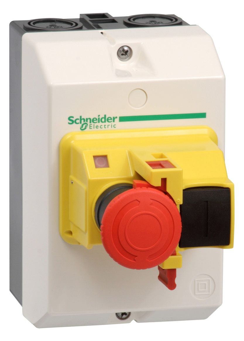 Schneider GV2MCK04 Aufbaugehäuse IP55 NOT-AUS Schlagtaster f.GV2M