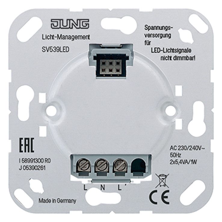 Jung SV539LED Spannungsversorgung 230VAC Anschluss:L,N,L f.LED-Lichtsignal