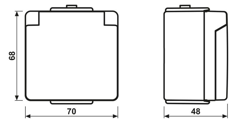 Jung 620W AP/WG SCHUKO Steckdose Klappdeckel H47mm WG600