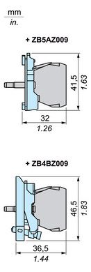Schneider ZBVM1 LED-Modul weiß 230-240VAC Schraubanschluß D22mm