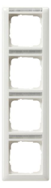 GIRA 111403 Abdeckrahmen 4fach senkrecht BSF Standard 55 Reinweiß glänzend