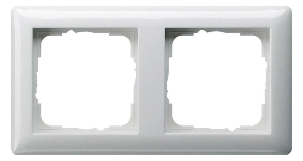 GIRA 021203 Abdeckrahmen 2fach Standard 55 Reinweiß glänzend