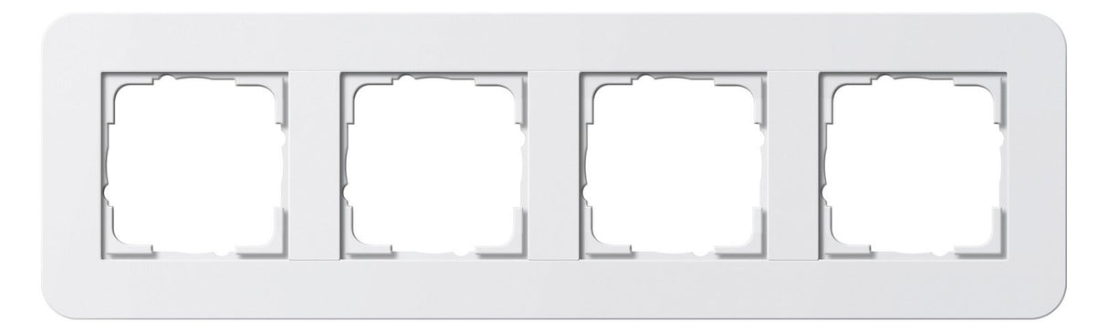 GIRA 0214410 Abdeckrahmen 4fach E3 Reinweiß/Reinweiß glänzend Soft-Touch