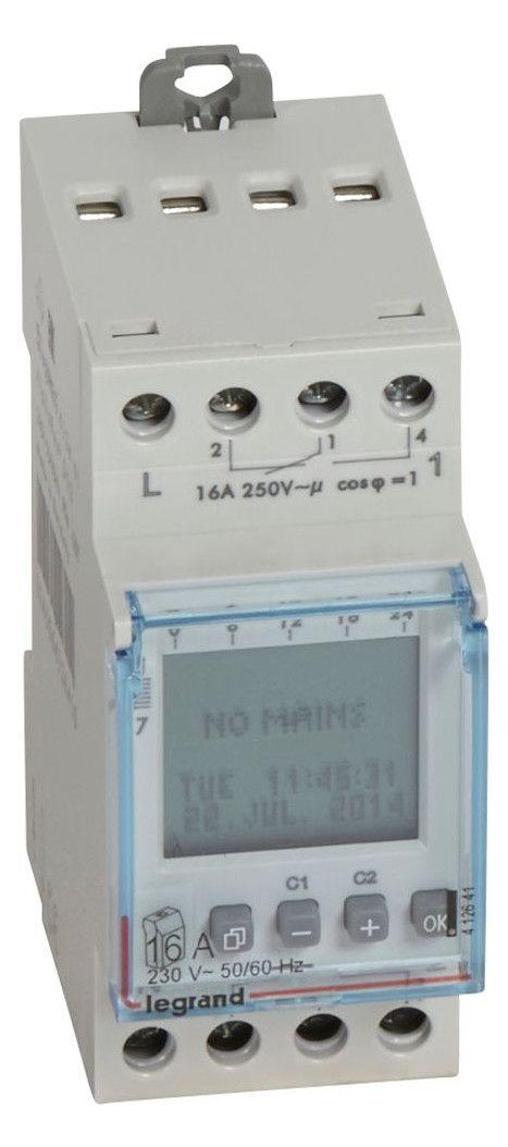 Legrand 412641 AlphaRex³ D22 230VAC digital Wochenzeitschaltuhr 2-Kanal 2TE