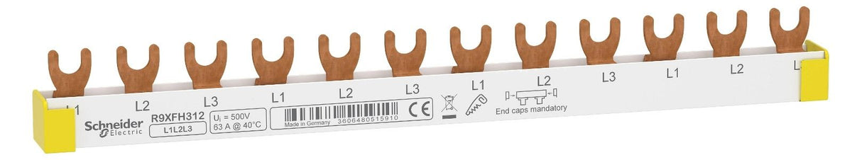 Schneider R9XFH312 Phasenschiene Gabel 3polig 12TE 63A