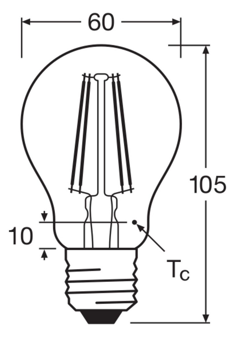 Ledvance LED CLASSIC A P 7.5W 827 FIL CL E27 1055lm 2700K LED-Glühlampe