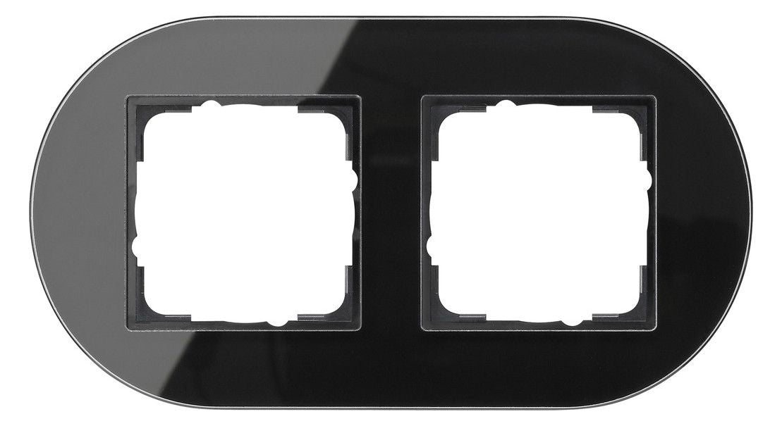 GIRA 0212135 Abdeckrahmen 2fach Studio Schwarz Glas