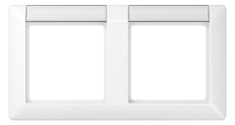 Jung AS5820NAWW Rahmen 2fach Schriftfeld waagerecht Serie AS alpinweiß