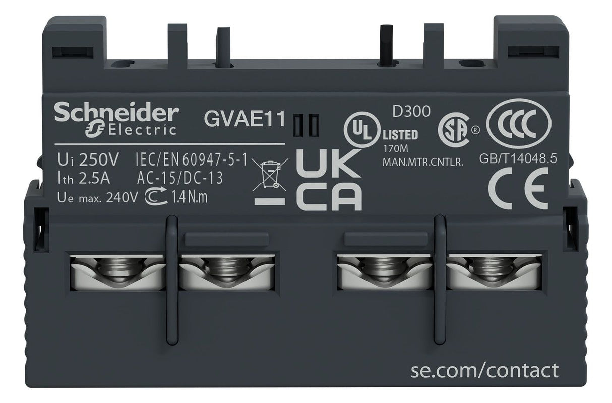 Schneider GVAE11 Hilfsschalter 1S1Ö Front Schraubanschluß