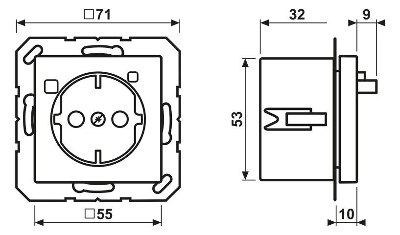Jung A5520.30WW FI-SCHUKO Steckdose 30mA Serie A alpinweiß