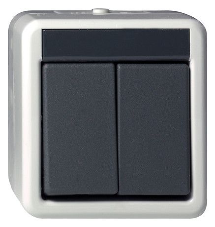 GIRA 015530 Wipptaster Serientaster WG AP IP44 Grau