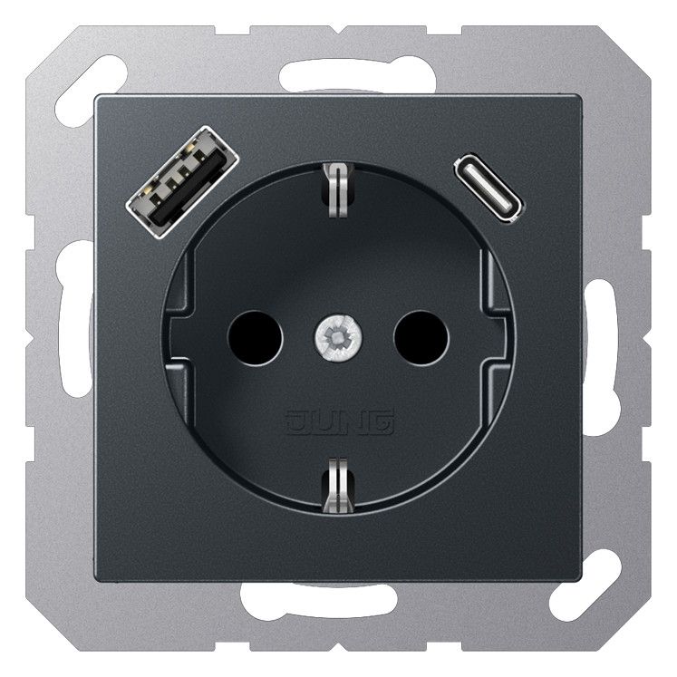 Jung A1520-15CAANM SCHUKOsteckdose m.USB Typ AC