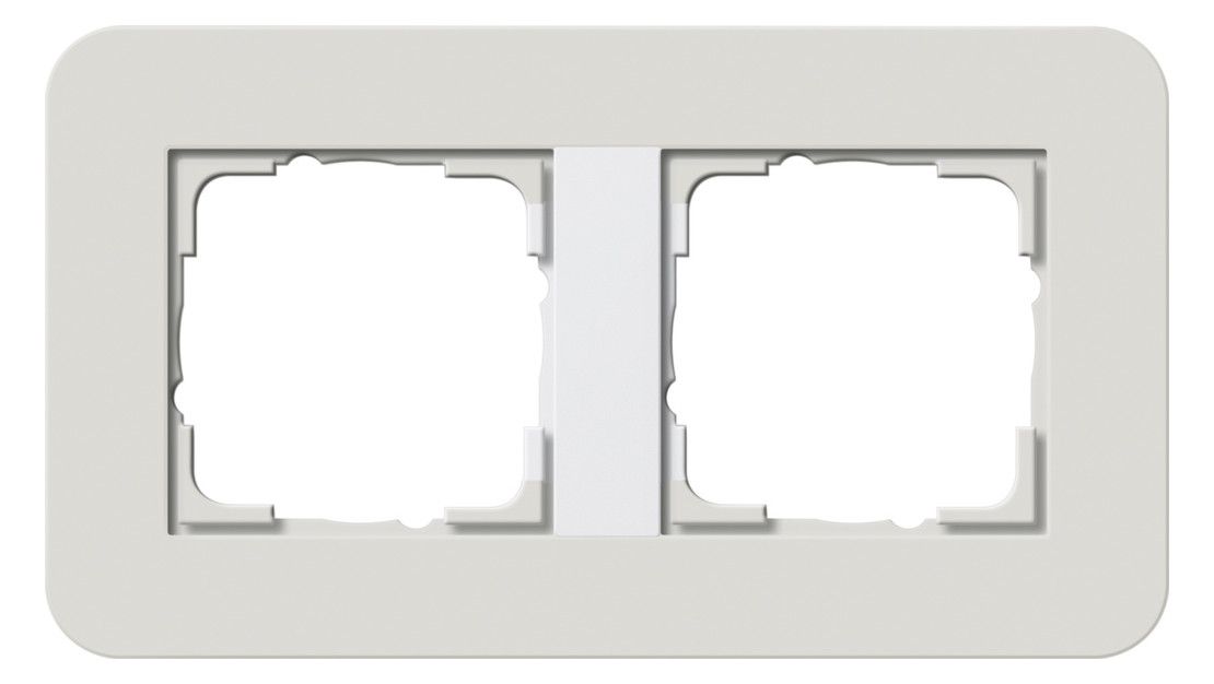GIRA 0212411 Abdeckrahmen 2fach E3 Hellgrau/Reinweiß glänzend Soft-Touch