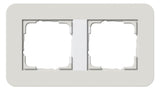 GIRA 0212411 Abdeckrahmen 2fach E3 Hellgrau/Reinweiß glänzend Soft-Touch