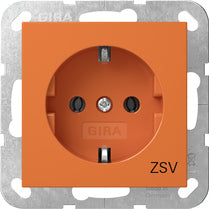 GIRA SCHUKO-Steckdose 16 A 250 V~ mit oranger Abdeckung und Aufdruck "ZSV" (zusätzliche Sicherheitsversorgung) Orange glänzend