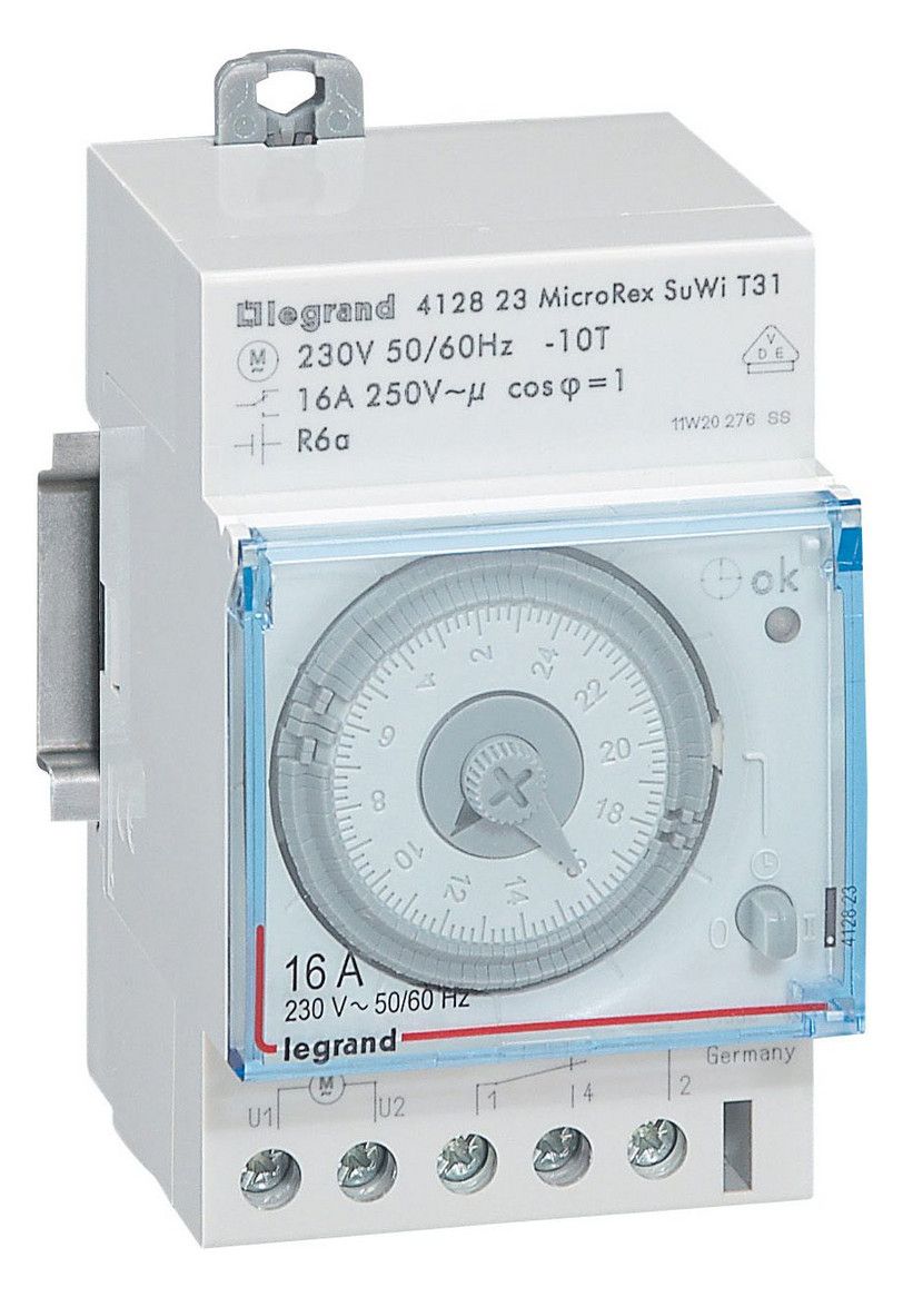 Legrand 412823 MicroRex T31 Su/Wi Plug& Play 230V50/60Hz Tagesschaltuhr Quarz