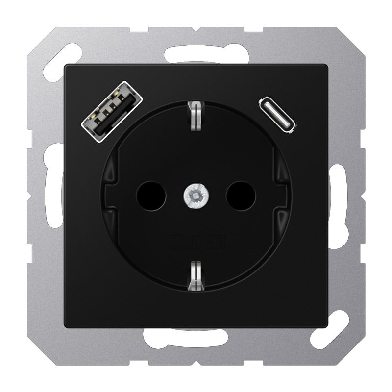 Jung A1520-15CASWM SCHUKOsteckdose m.USB Typ AC