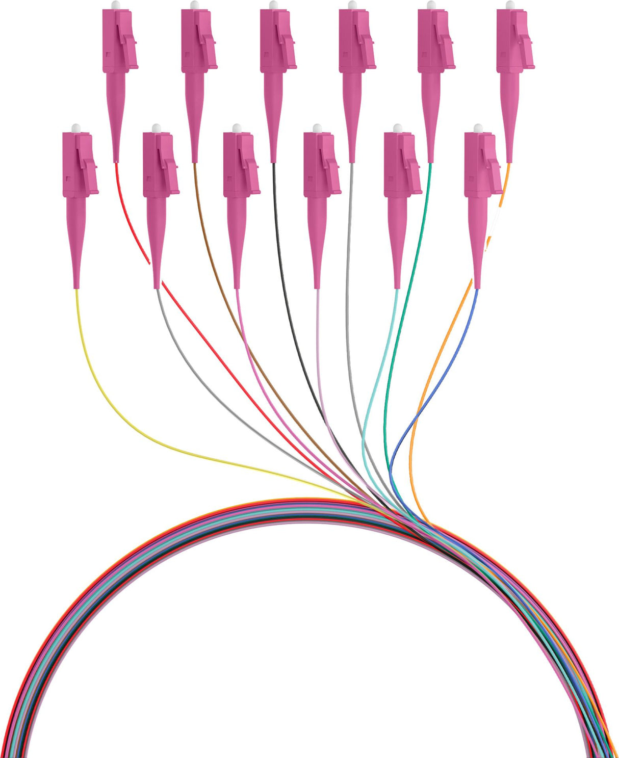 EFB O3483.2 Faserpigtail LC 50/125µ 12er Farbig (rot, grün, blau, gelb, weiß, grau, braun, violett, türkis, schwarz, orange, pink)