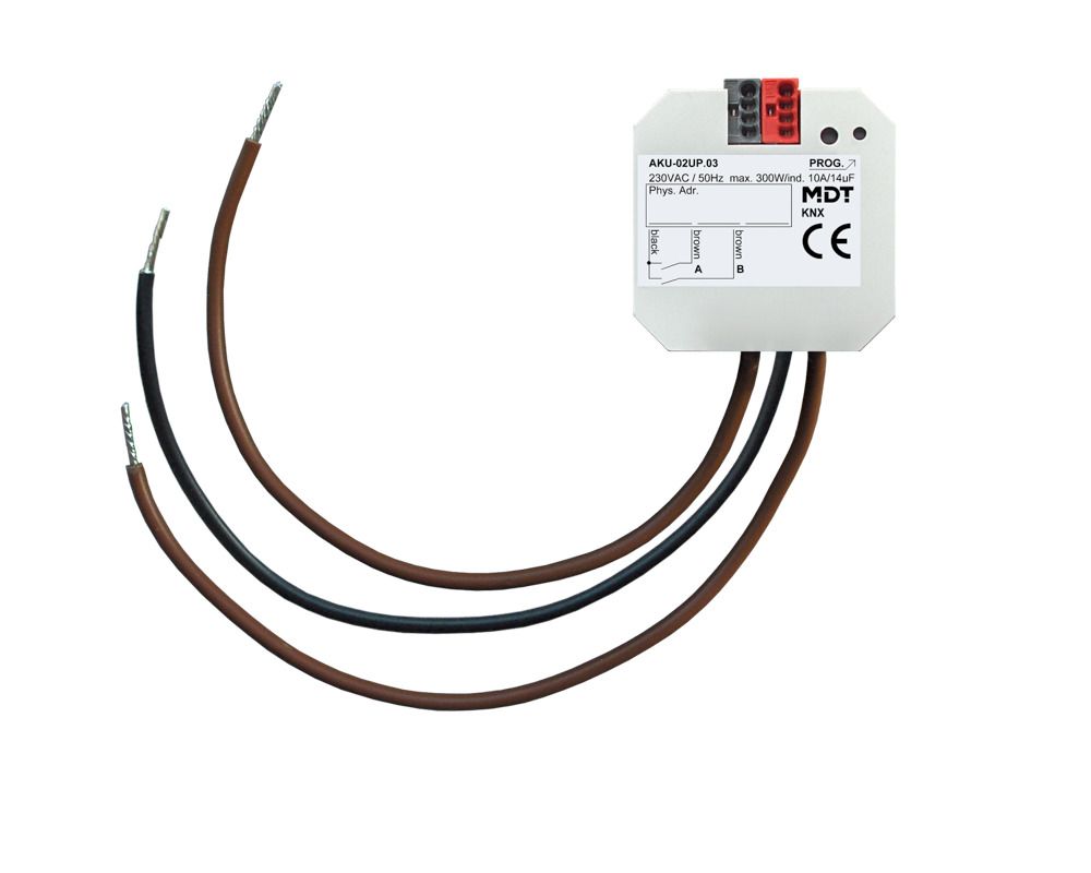 MDT AKU-02UP.03 Universalaktor 2fach UP 10A 230VAC 14µF 2EVG