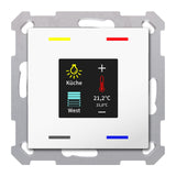 MDT BE-TAS55T4.01 Taster Smart 55 4fach m.Farbdisplay+Temp.sensor Reinweiß gl.