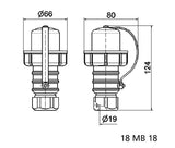 Bals 736 Schuko-Stecker 16A 3p IP67 blau blau RAL 5015