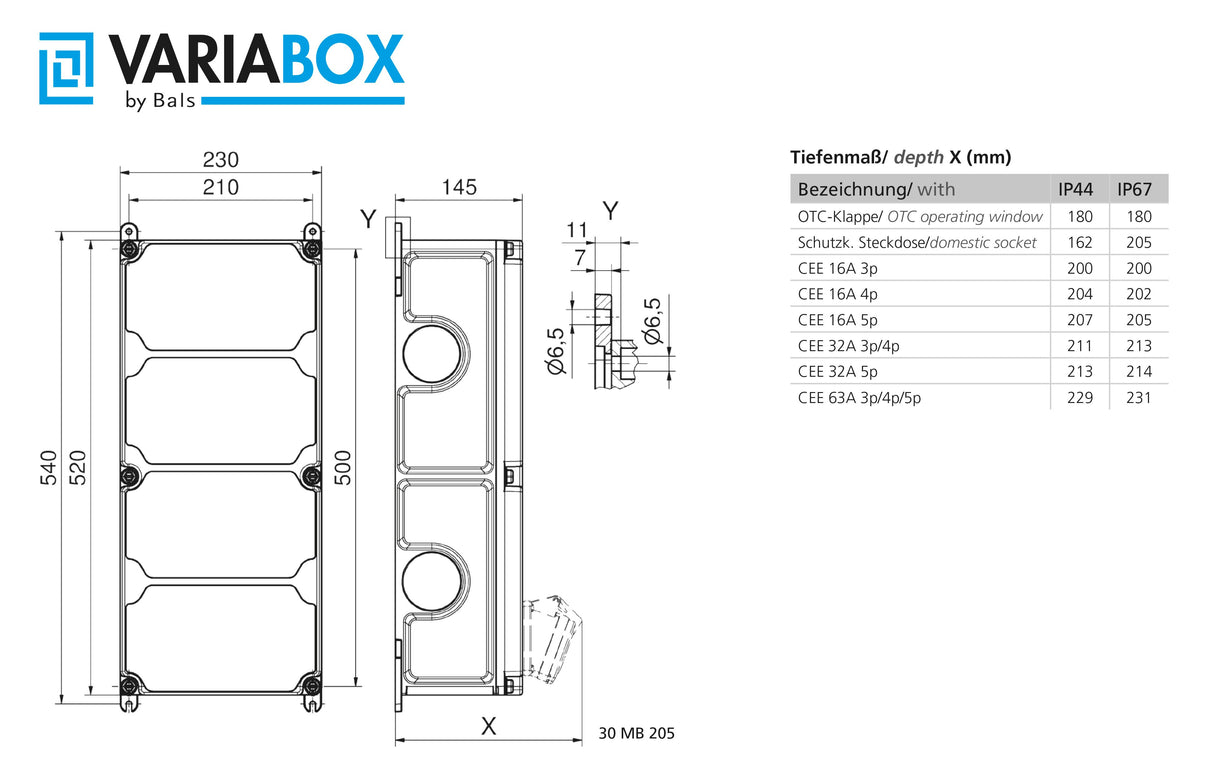 Bals 89118 VARIABOX-XL IP44 4xSteckd.