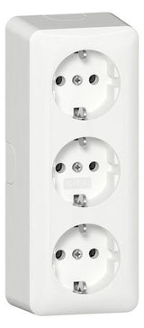 GIRA 478913 SCHUKO-Dreifachsteckdose AP m.Montageplatte Reinweiß
