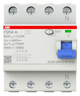 ABB F204 A-63/0,03 FI-Schutzschalter 4P,Typ A, 63A, 30mA