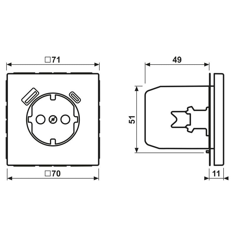 Jung LS1520-15CAWWM SCHUKOsteckdose m.USB Typ AC