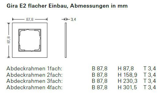 GIRA 0212235 Abdeckrahmen 2fach flach E2 Anthrazit