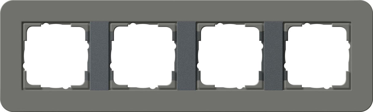 GIRA 0214423 Abdeckrahmen 4fach E3 Dunkelgrau/Anthrazit Soft-Touch