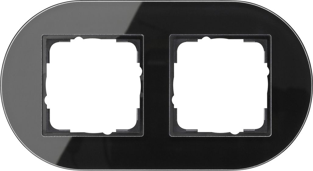 GIRA 0212135 Abdeckrahmen 2fach Studio Schwarz Glas