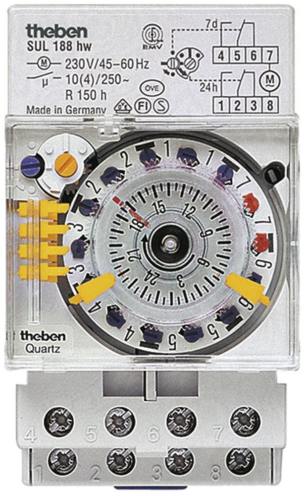 Theben SUL 188 hw Zeitschaltuhr analog DIN Tages-/Wochenprgm. Gangr. 1880108