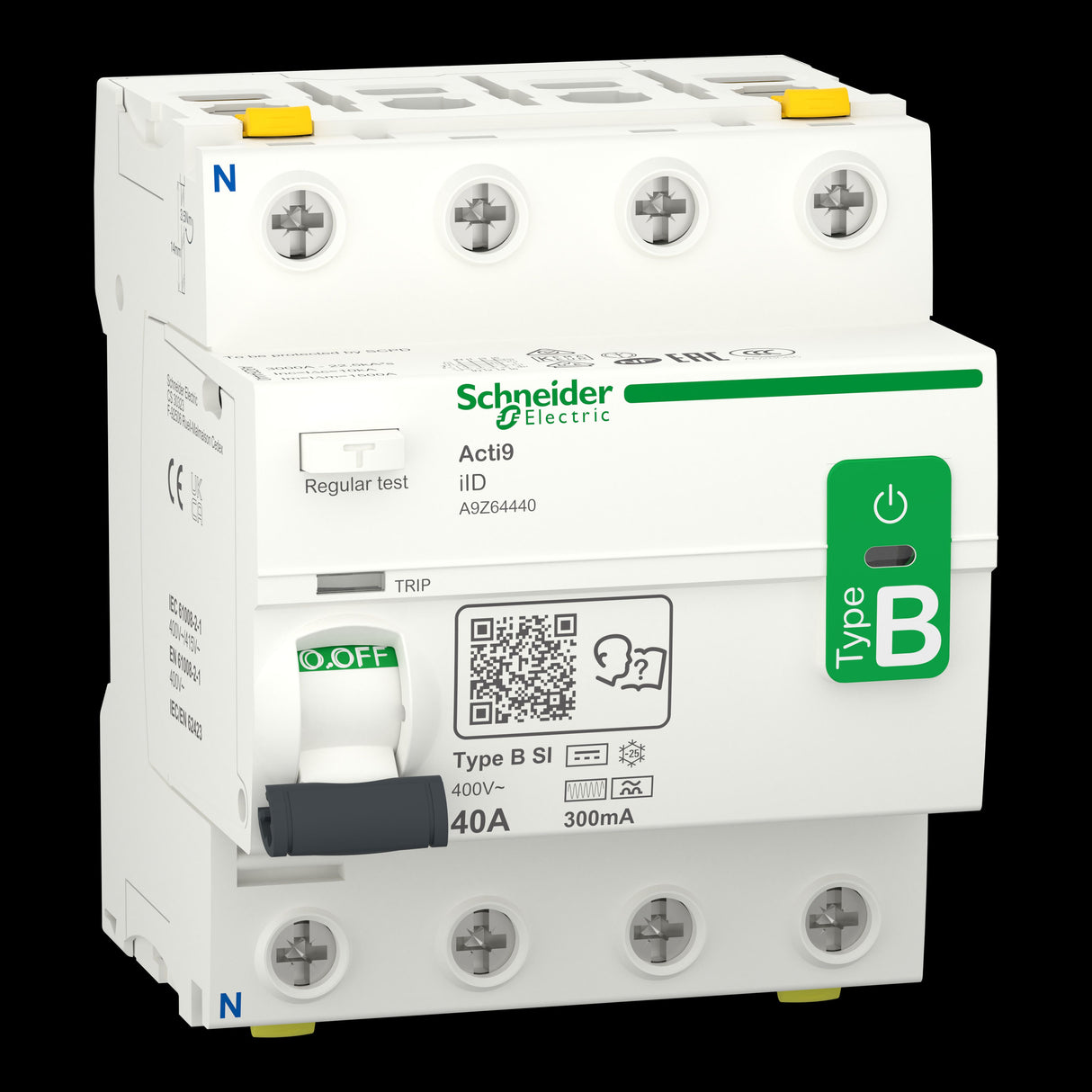 Schneider A9Z64440 FI-Schalter 4P 40A 300mA IID TYP B-SI Allstromsensitiv