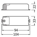 Osram HTN 75W 230-240I 20-75W 104x33x22 UNV1 HALOTRONIC MAUSTrafo Phasenabsch.