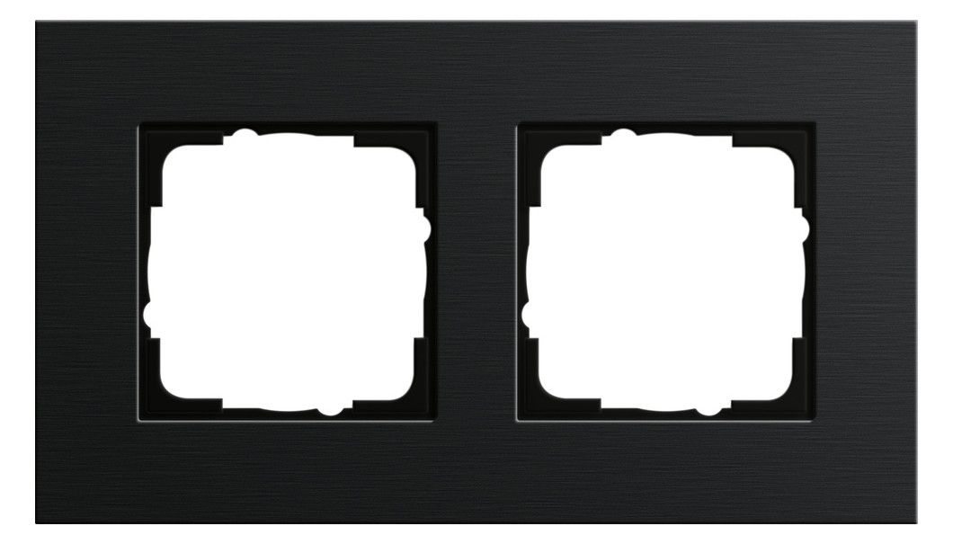 GIRA 0212126 Abdeckrahmen 2fach Esprit Aluminium Schwarz (eloxiert)