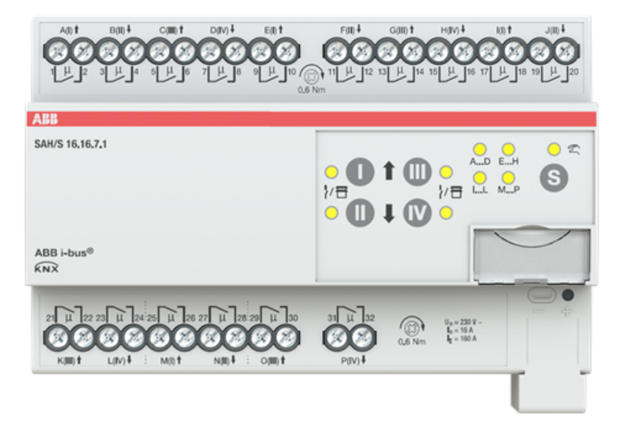 ABB SAH/S16.16.7.1 Schalt-/Jalousieaktor, 16fach, 16 A, REG