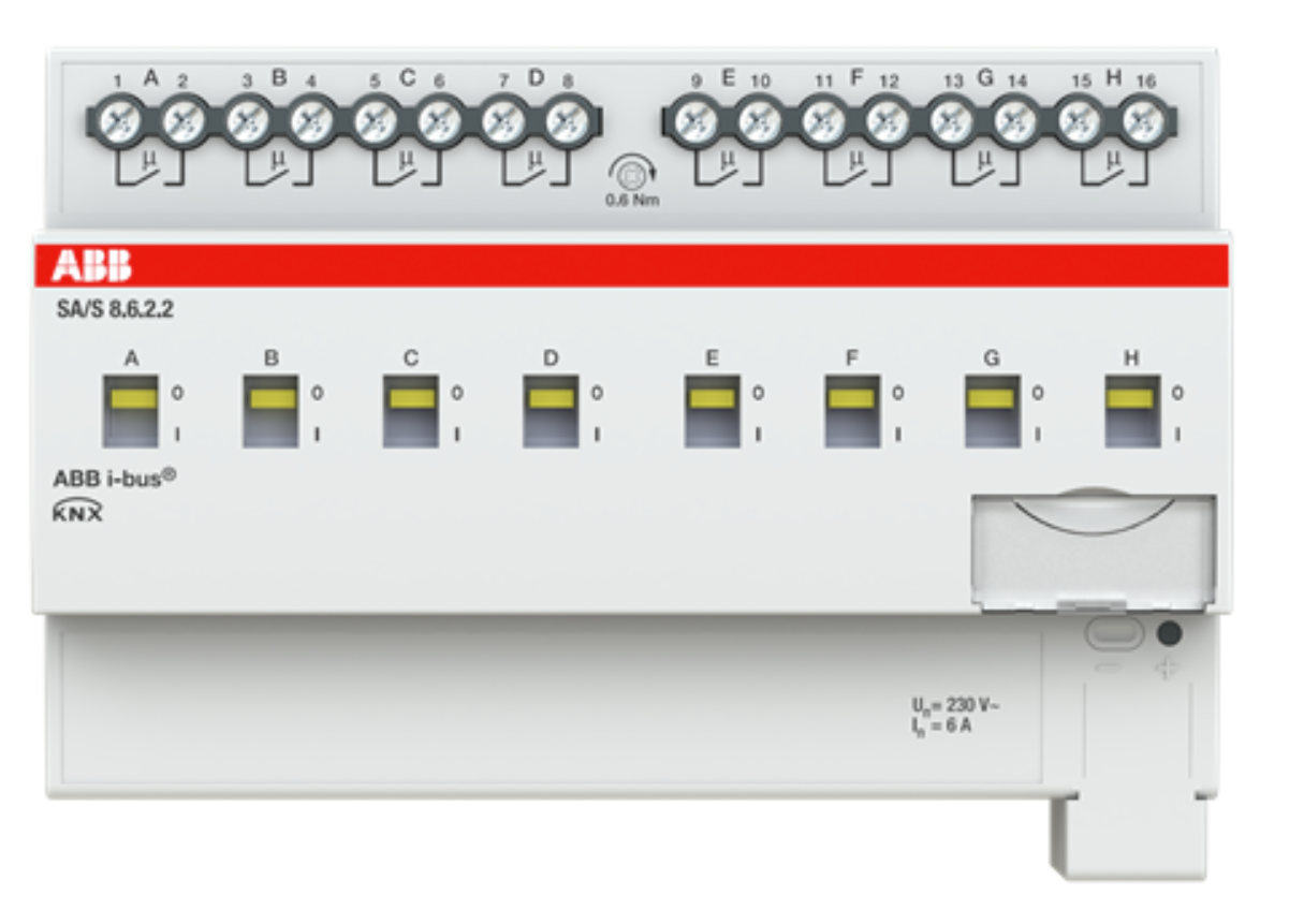 ABB SA/S8.6.2.2 Schaltaktor, 8fach, 6 A, REG