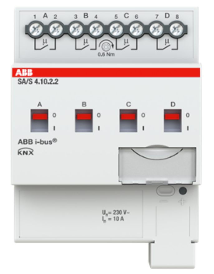 ABB SA/S4.10.2.2 Schaltaktor, 4fach, 10 A, REG