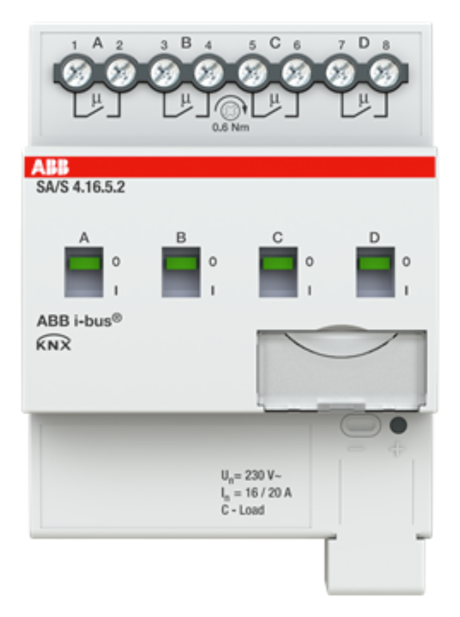 ABB SA/S4.16.5.2 Schaltaktor, 4fach, 16 A, C-Last, REG