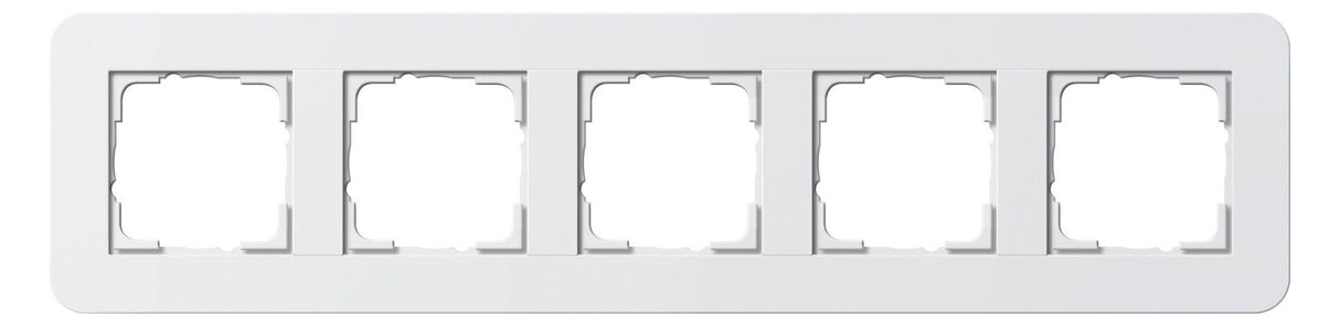 GIRA 0215410 Abdeckrahmen 5fach E3 Reinweiß/Reinweiß glänzend Soft-Touch