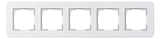 GIRA 0215410 Abdeckrahmen 5fach E3 Reinweiß/Reinweiß glänzend Soft-Touch