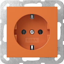 GIRA SCHUKO-Steckdose 16 A 250 V~ mit oranger Abdeckung Orange glänzend